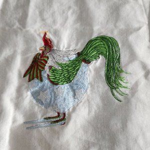 DEPT 56 PATIENCE BREWSTER LINEN CHICKEN TEA TOWEL. NEW